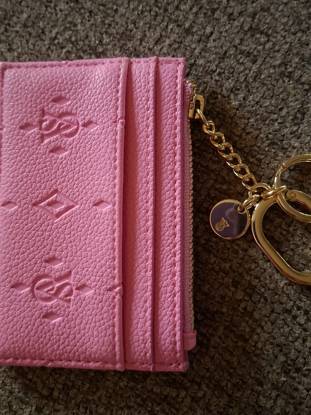 Victoria's Secret Pink Card & Key Holder with Gold Hardware